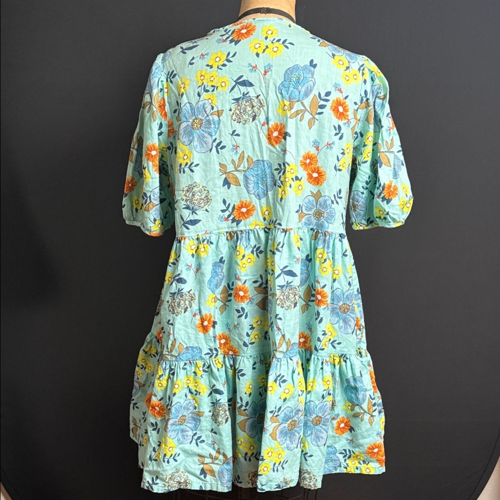 a.n.a Floral Dress - Blue, Orange, Yellow - Picture 5 of 7